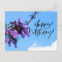 Jacaranda Flores por tarjeta de cumpleaños feliz