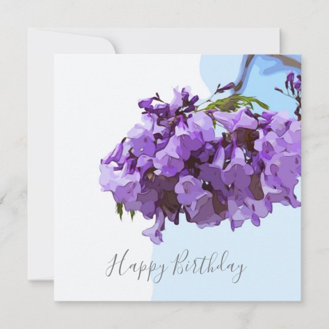 Jacaranda Flores sobre fondo azul del cielo (Anverso)