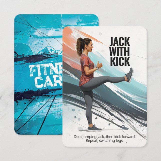 Jack con tarjeta de fitness Kick con respaldo azul (Anverso / Reverso)
