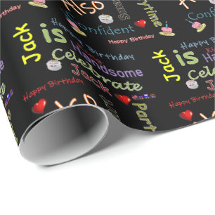 Jack feliz de papel de ajuste de regalo de cumplea