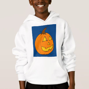 Jack o' Lantern Blue Kids Hoooed Sweatshirt