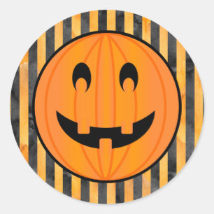 Jack o Lantern con Pegatinas de franjas de Hallowe