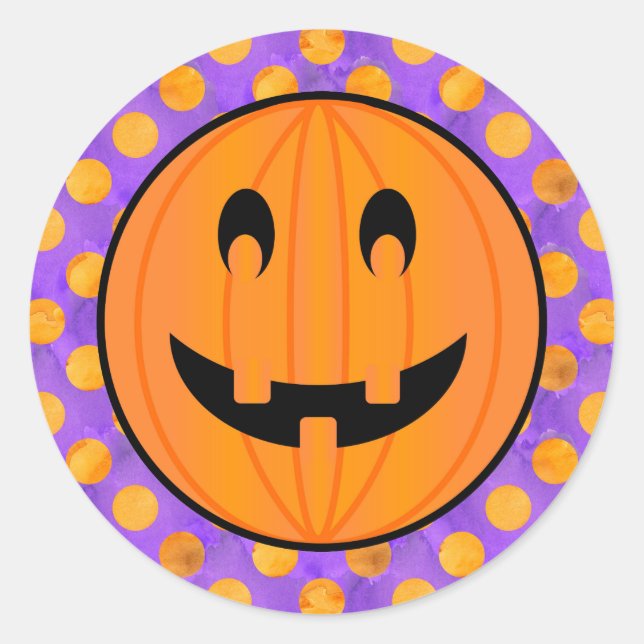 Jack o Lantern con Pegatinas de Halloween Polka-Do (Anverso)
