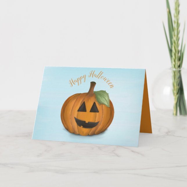 Jack O Lantern en la    tarjeta de revisión de cal (Anverso)