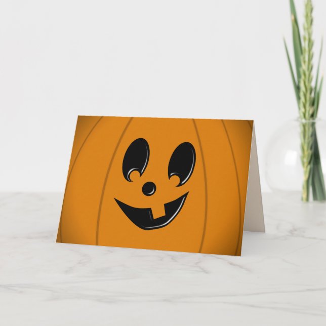 Jack-O-Lantern Silly Face con tarjeta Halloween de (Anverso)