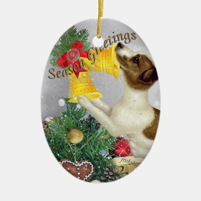 Jack Russell Hora De Jugar Ornamento (Frente)