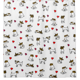 Jack Russell Personalizado Shower Cortina