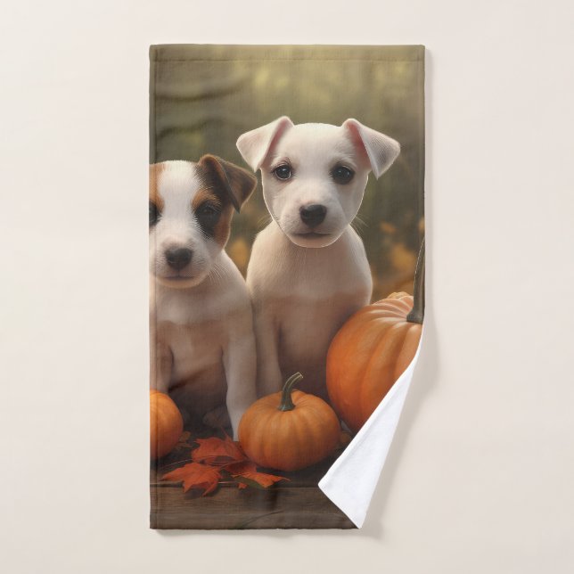 Jack Russell Puppy Autumn Delight Pumpkin (Toalla de mano)