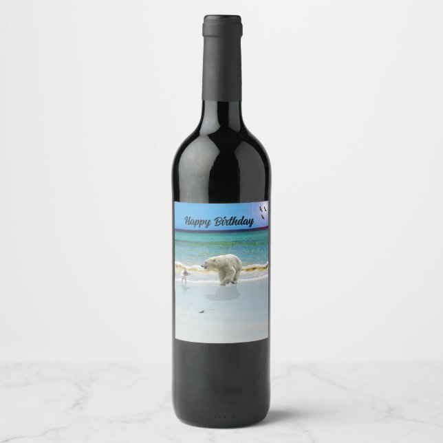 Jack Russell se encuentra con oso polar, etiqueta  (Anverso)