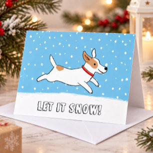 Jack Russell Terrier Deja que nieve perro Navidad