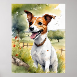 Jack Russell Terrier - Impresión de arte de perro
