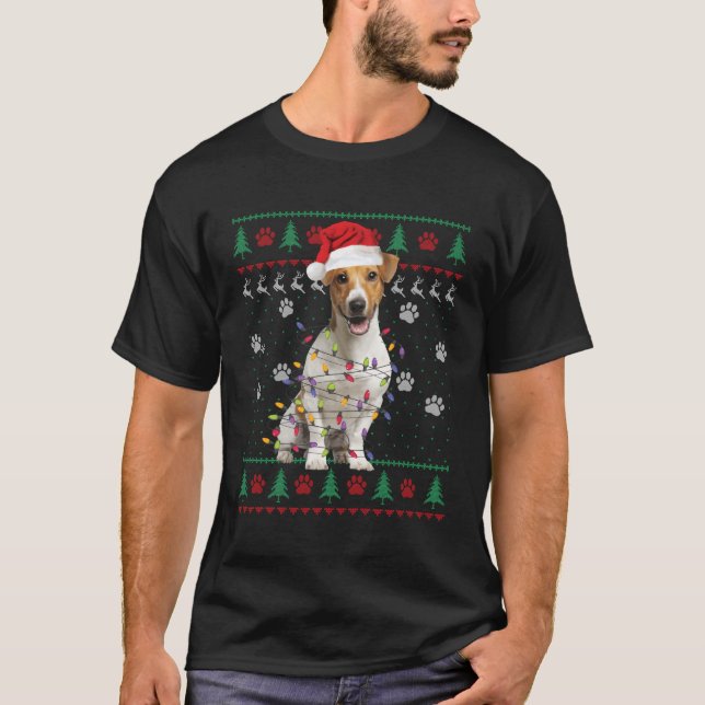 Jack Russell Terrier Navidades feos sudaderas (Anverso)