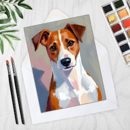 Jack Russell Terrier Pintando Tarjeta Mascota de P