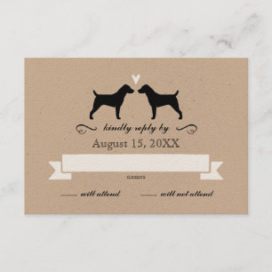 Jack Russell Terrier Silhouettes Wedding RSVP
