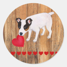 Jack Russell Terrier Valentine Pegatinas Wood