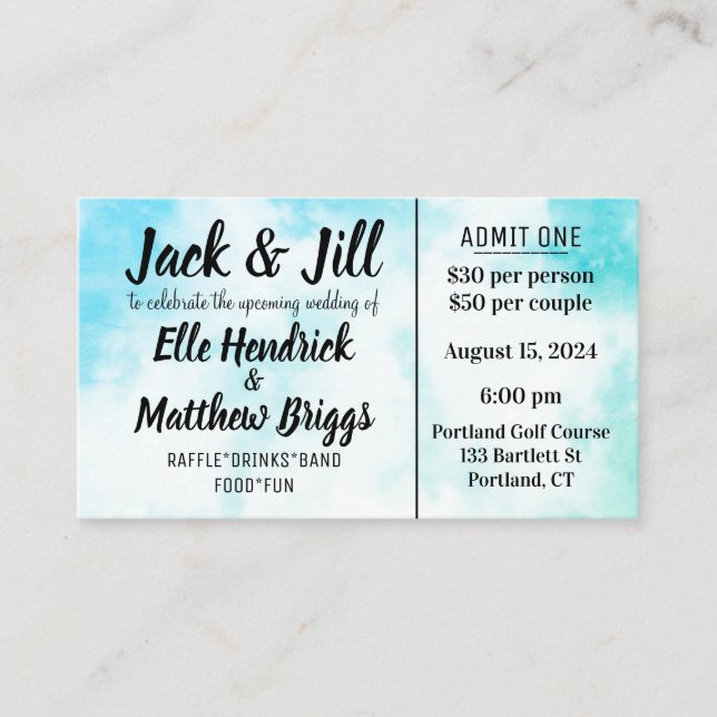 Jack y Jill Tickets (Anverso)