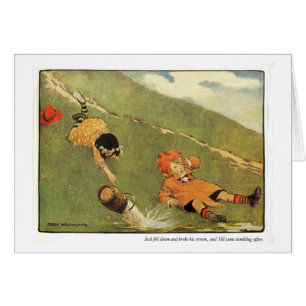 Jack y poesía infantil de Jill - tarjeta