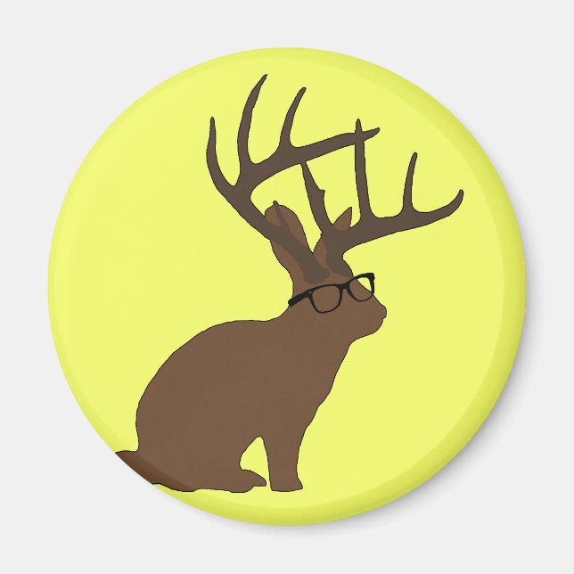 jackalope con imán de gafas (Frente)