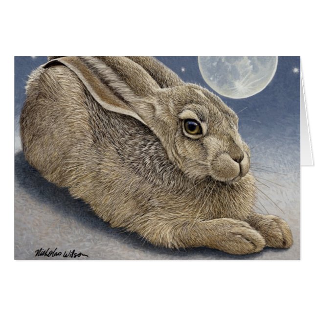 Jackrabbit y luna "CONEJO de la LUNA " (Anverso (Horizontal))