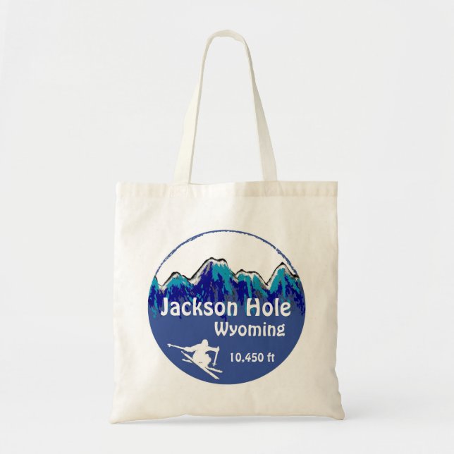 Jackson Hole Wyoming bolsa de arte azul para el es (Frente)