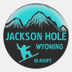 Jackson Hole Wyoming pegatinas verde azulados de a