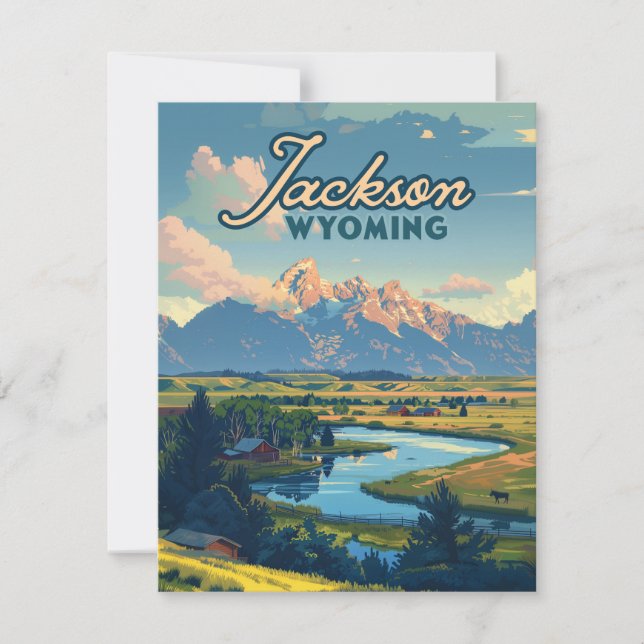 Jackson Hole Wyoming Ranch Tetons Tarjeta de Monta (Anverso)