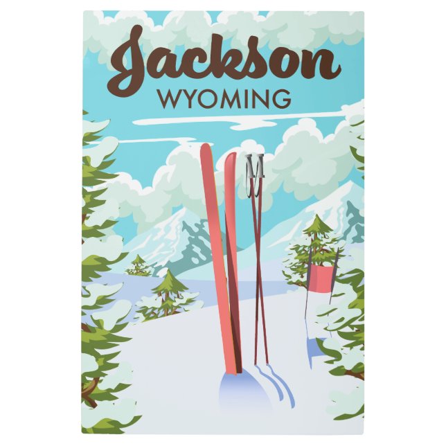 Jackson Wyoming poster de esquí (Anverso)