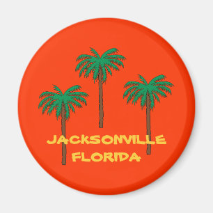 JACKSONVILLE, imán de refrigerador de la palmera 