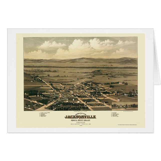 Jacksonville, O mapa panorámico - 1883 (Anverso (Horizontal))