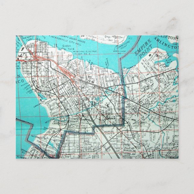 JACKSONVILLE, postal del mapa de cosecha de FL (Anverso)