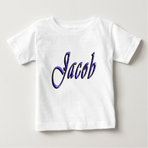 Jacob, Nombre, Logo, Camiseta Blanca del bebé