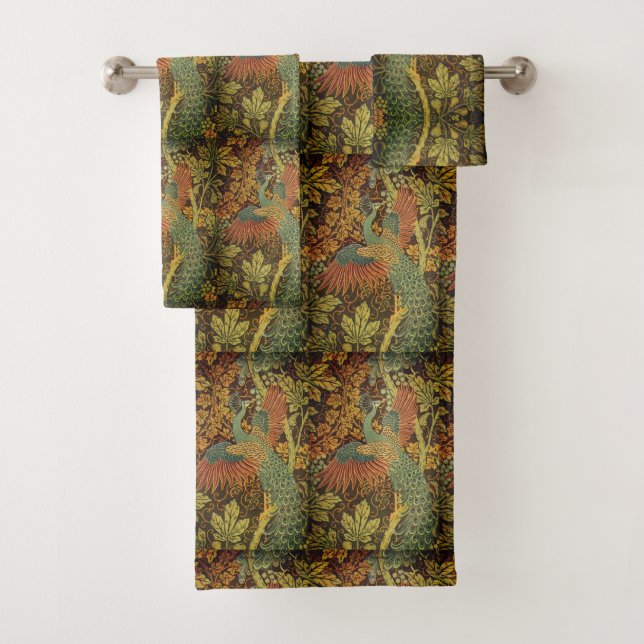 Jacquard victoriano con flores de pavo real (In situ)