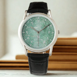 Jade Face reloj masculino con números árabes - reg