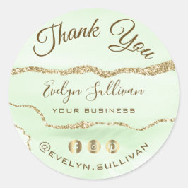 Jade Green Agate Gracias Pegatina de Ronda Clásica