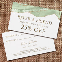 Jade Green Agate Referral Card