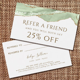 Jade Green Agate Referral Card