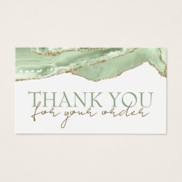 Jade green agate tarjeta de descuento de agradecim