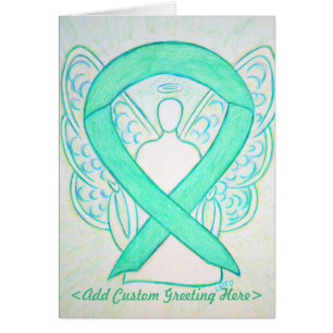 Jade Green Awareness Ribbon tarjeta de felicitació