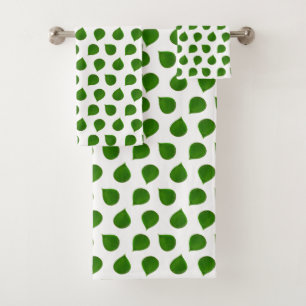 Jade Tree hojas verdes en juego de toallas de baño