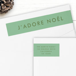 J'adore Noel | Dirección de retorno verde de navid
