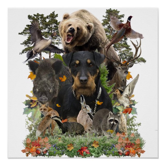 Jagdterrier, Poster alemán del Terrier Cazador (Anverso)