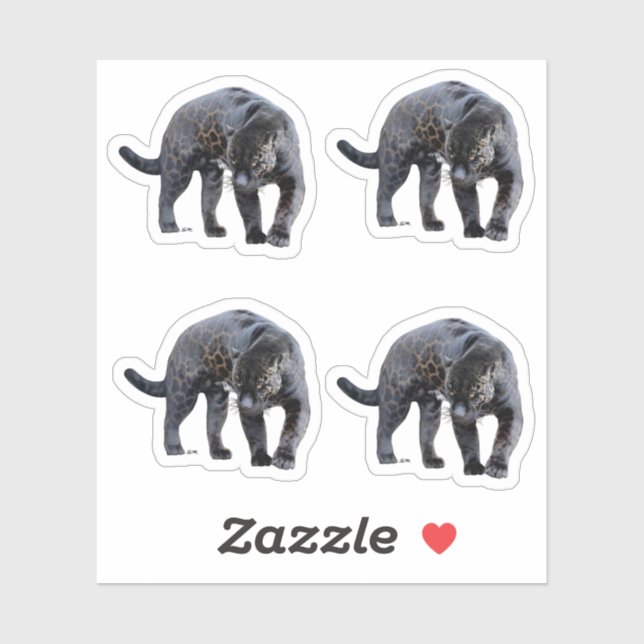 Jaguar Diablo 4 pequeños pegatinas de contorno (Hoja)