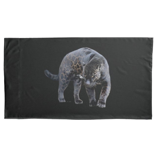 Jaguar Diablo funda de almohada negra king (Anverso)