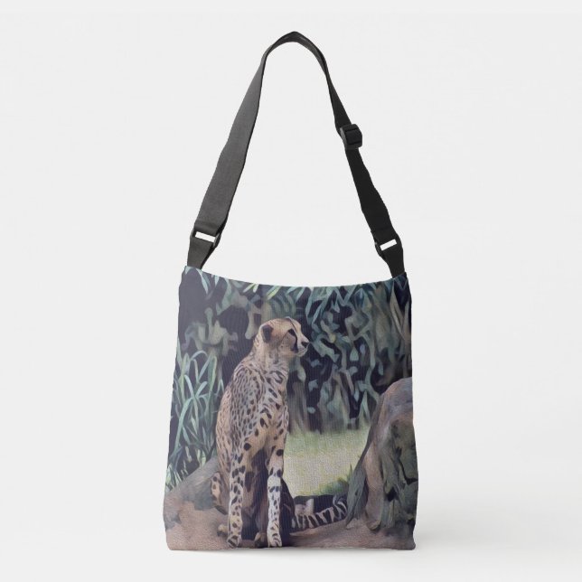 Jaguar En La Pintura De Aceite Forestal, Bolsa De  (Anverso)