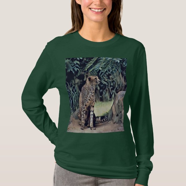 Jaguar En La Pintura De Aceite Forestal, Camiseta  (Anverso)