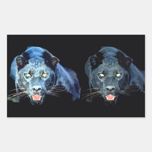 Jaguar - Pegatinas de Black Panther Rectangle (Anverso)