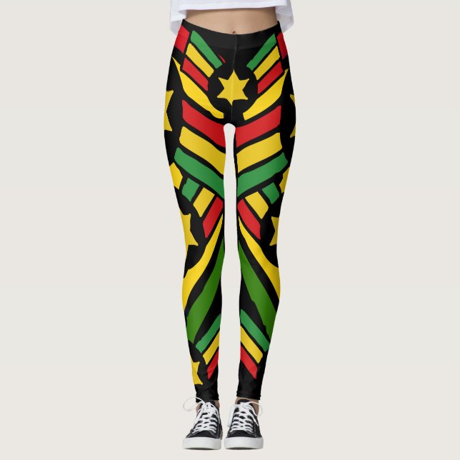 Jah Rastafari Irie Rasta Leggings (Anverso)