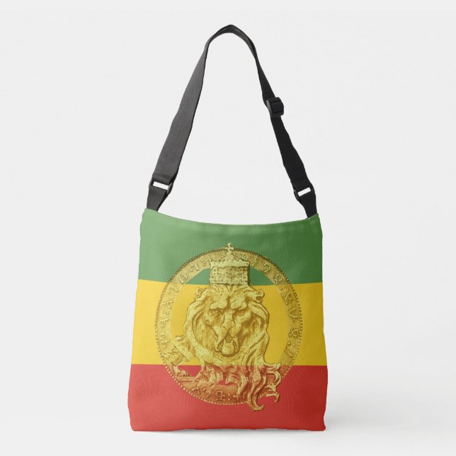 Jah Rastafari León de Judá Bolsa de Cuerpo Cruzado (Anverso)