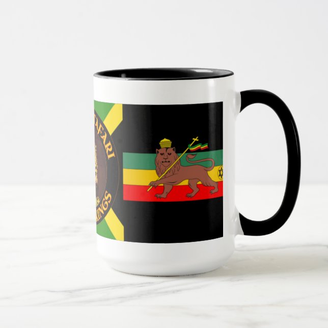 Jah Rastafari - león de Judah - Rasta - taza de (Derecha)