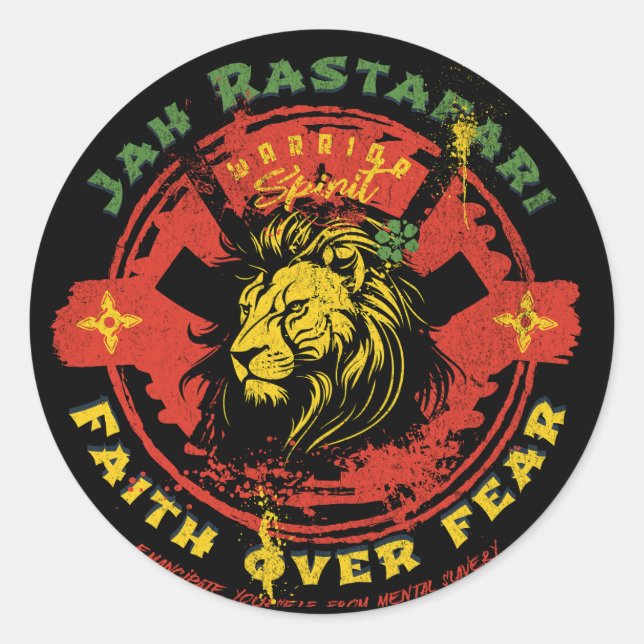 Jah Rastafari Pegatina (Anverso)